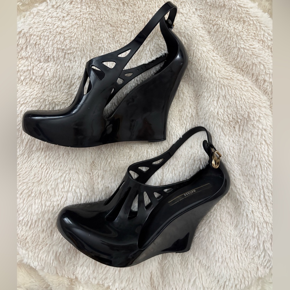 Melissa Black Wedge Sandals